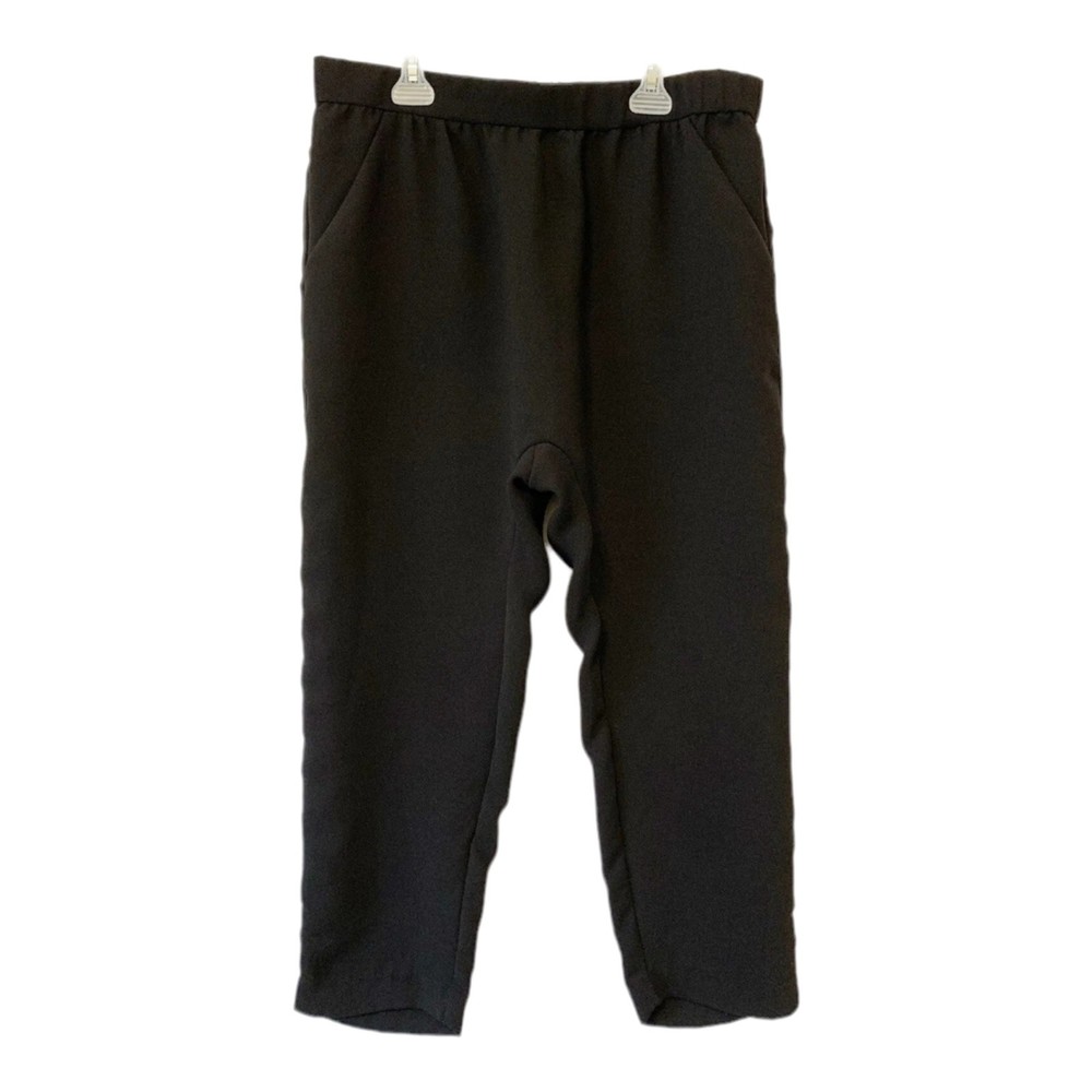 ZARA Trafaluc Collection Elastic High Waist Crop/Capri Black Pants Size L